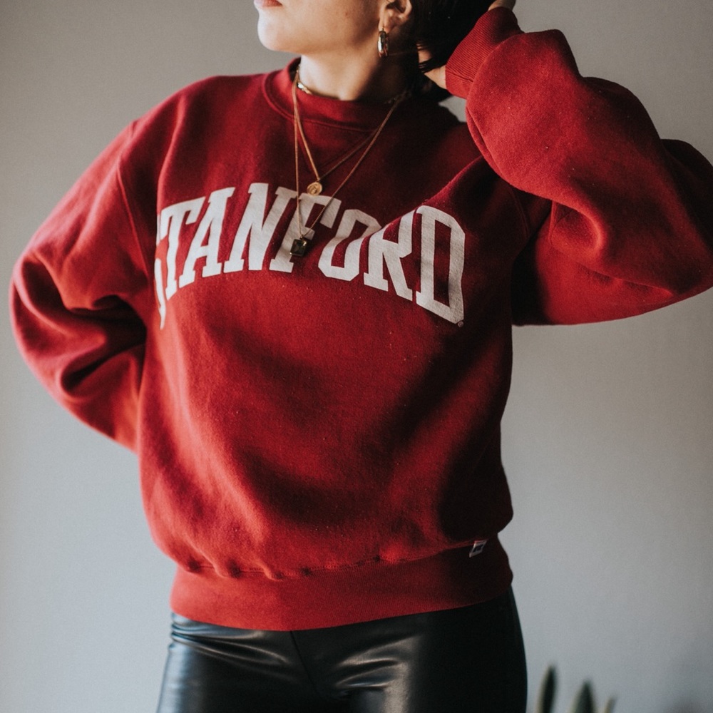 Vintage Red Stanford Pullover Sweatshirt